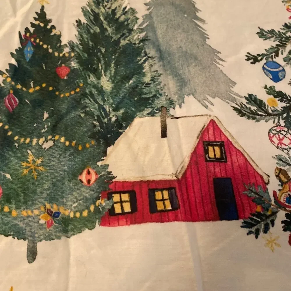 Pottery Barn Christmas in the Country King Duvet Cover 2 Shams Set 3 Pieces
